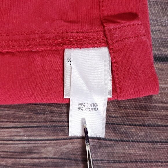 *Read Desc* St John Womens Size 4 Red 5 Pockets Straight Leg Pants Cotton Blend - Picture 11 of 15